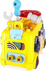 KIK Manipulačný autobus 6v1 – vzdelávacia stavebnica so skrutkami a skrutkovačmi, 3+