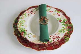 Bielo červený vianočný tanier hlboký 22cm