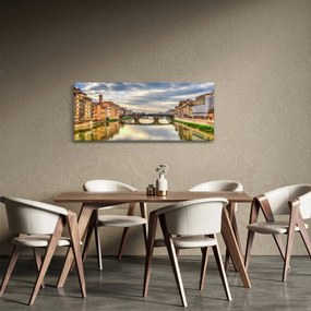 Obraz mesta s riekou (120x50 cm)