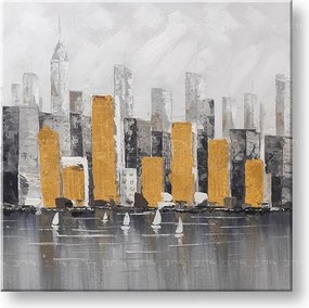 Maľovaný obraz na stenu MESTO 70x70 cm