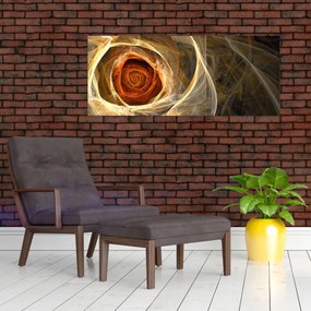 Obraz - Abstraktné ruže v ohnivých farbách (120x50 cm)