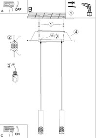 Závesné svietidlo Liro, 2x biele kovové tienidlo