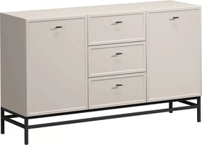 Komoda Lorini 150 cm na stojane - kašmírová / čierne úchytky T
