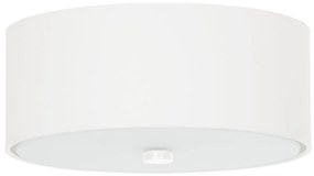 Stropné svietidlo Skala, 1x biele textilné tienidlo, (biele sklo), (fi 30 cm)