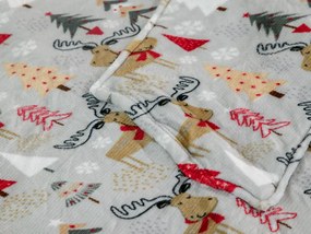 Baránková mikinová deka s rukávmi a kapucňou YULE HUG svetlosivá