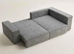 Sivá ženilková rozkladacia/s úložným priestorom rohová pohovka (pravý roh/do L) Tonga – Maison de Rêve