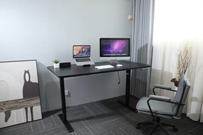 Výškovo nastaviteľný elektrický stôl BestBerg BBAT-16BB / rozmer 160x80 cm / výška 85-130 cm / čierny