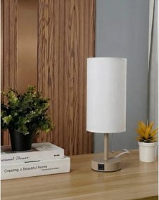 Brilagi - Stolová lampa s USB portom TABLON 1xE27/25W/230V béžová/biela
