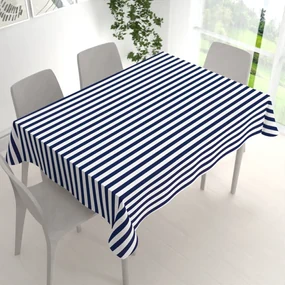 Biante Bavlnený obdĺžnikový obrus Sandra SA-619 Modro-biele námornícke pruhy 140x200 cm