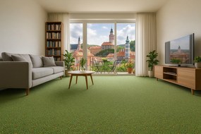 Betap, Metrážny koberec Virtuose 42, na mieru, šíře 4m, zelená, filc, chodba / predsieň