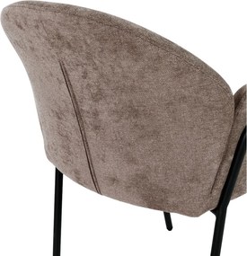 Broskyňové čalúnené jedálenské kreslá v súprave 2 ks Aslin – MOME