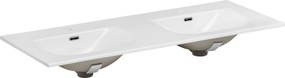 Comad Nábytkové keramické dvojumývadlo SKY 120D/DP-8099, 121x46 cm, biela lesklá