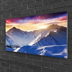 Skleneny obraz Hory sneh príroda 125x50 cm