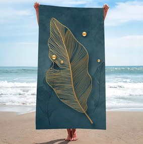 Plážová osuška so zlatým listom Šírka: 100 cm | Dĺžka: 180 cm