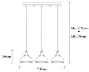 Závěsný lustr Varzan II černý