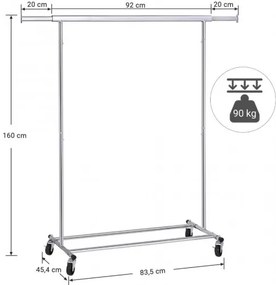 Vešiakový stojan na kolieskach SONGMICS HSR13S