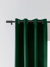 Zatemňovacie závesy VELVET tmavozelené 140x250 cm (2 ks), kovové krúžky