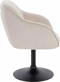 LuxuryForm DESIGN Stolička AVOLA VELUR na čiernom tanieri - krémová