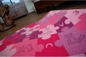 Detský koberec PUZZLE fiolet kruh