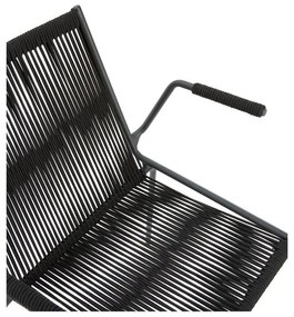 Čierne kovové jedálenské stoličky v súprave s podrúčkami/stohovateľné 2 ks Emily – Marckeric