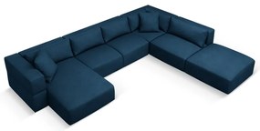 Modrá rohová pohovka do "U", pravý roh Esther - Milo Casa