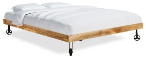 vidaXL Posteľ+matrac, pamäťová pena, surové mangové drevo 140x200 cm