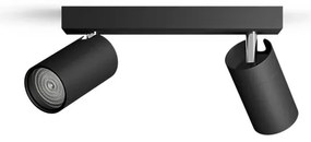 Philips - Kúpeľňové bodové svietidlo IDRIS 2xGU10/5W/230V IP44 čierna
