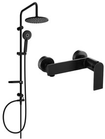 Mexen Carl, sprchový set s dažďovou sprchou a sprchovou batériou Zero, čierna matná, 71140240-70