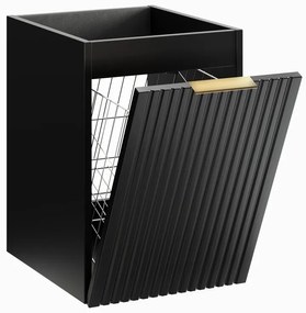Závěsná koupelnová skříňka s košem na prádlo Casad 40 cm černá
