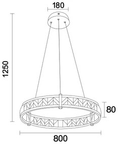 LED stmievateľný luster na lanku ENRIQUE LED/55W/230V 3000-6000K +diaľkové ovládanie