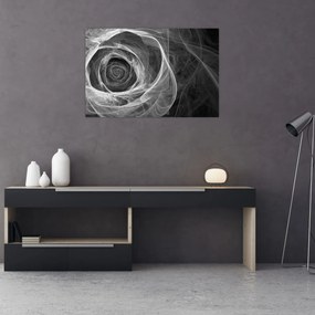 Obraz - Abstraktné ruže čiernobiela (90x60 cm)