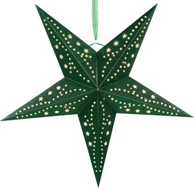 Sada 2 závesných trblietavých hviezd s LED 45 cm zelená MOTTI Beliani