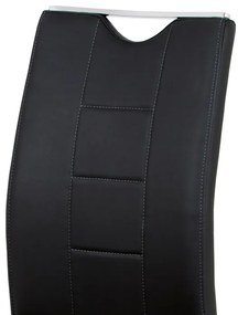 BONTEC Jedálenská stolička, čierna, ekokoža, DCL-411 BK Farba: Biela