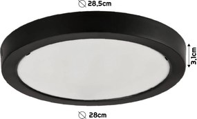 BERGE Okrúhly prisadený panel čierny 24W PC - neutrálny biely