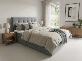 Čalúnená posteľ boxspring DIRELIS TRINITY 140x200 cm sivá Matrac: Bonell pružinová matrac
