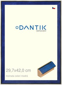 DANTIK rám na obraz 29,7x42 | INCLINATA colori modrá (Plexi Čiré)