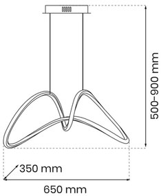 LED Luster na lanku TESORO LED/48W/230V čierna