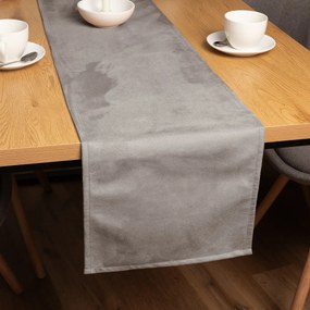 Biante Behúň na stôl/imitácia brúsenej kože Alcantara ALC-011 Sivý 20x120 cm