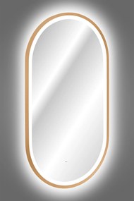 Comad Závesné zrkadlo s LED osvetlením Apollo 2 50x90 cm s pohybovým senzorom, zlatá