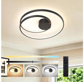 Brilagi- LED stmievateľné stropné svietidlo TWISTER LED/48W/230V pr. 50 cm čierna + diaľkové ovládanie