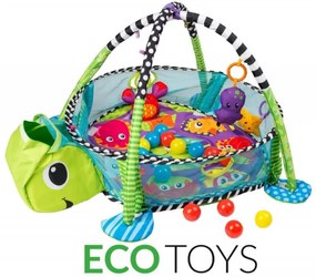 Vzdelávacia hracia deka s 30 loptičkami ECO TOYS - Korytnačka