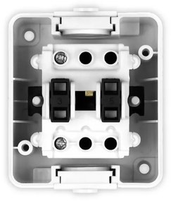 Elhard Vonkajšie zvončekové tlačidlo na omietku Tew, IP44, biele TE1002W