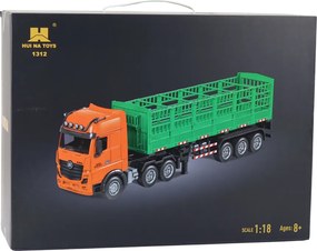 Huina Diaľkovo ovládaný RC 1:18 Transport Truck s prívesom
