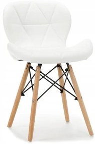 Sammer Kožená jedálenská stolička za super cenu v bielej farbe SKY74 ekokoza biele