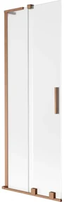 Mexen Velar L, 2-krídlová posuvná vaňová zástena 70 x 150 cm, 8mm sklo námraza, medená matná, 896-070-003-31-65