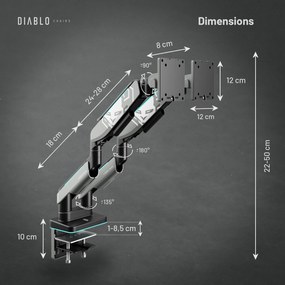 Dvojitý držiak na monitory 49 palcov, sivá-čierna RGB X-Arm Dual