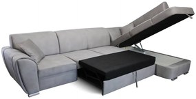 Rohová rozkladacia sedačka DOLORES LETTO P sivá