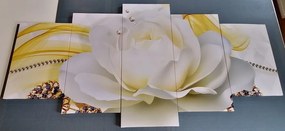 5-dielny obraz luxusná ruža s abstrakciou