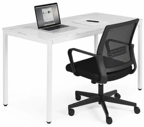 Kuchynský stôl biely mramor 120 x 60 cm – univerzálny stôl pre 4–5 osôb