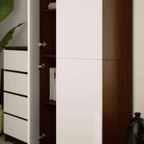 Skriňa Rexa III 80 cm wenge/biela